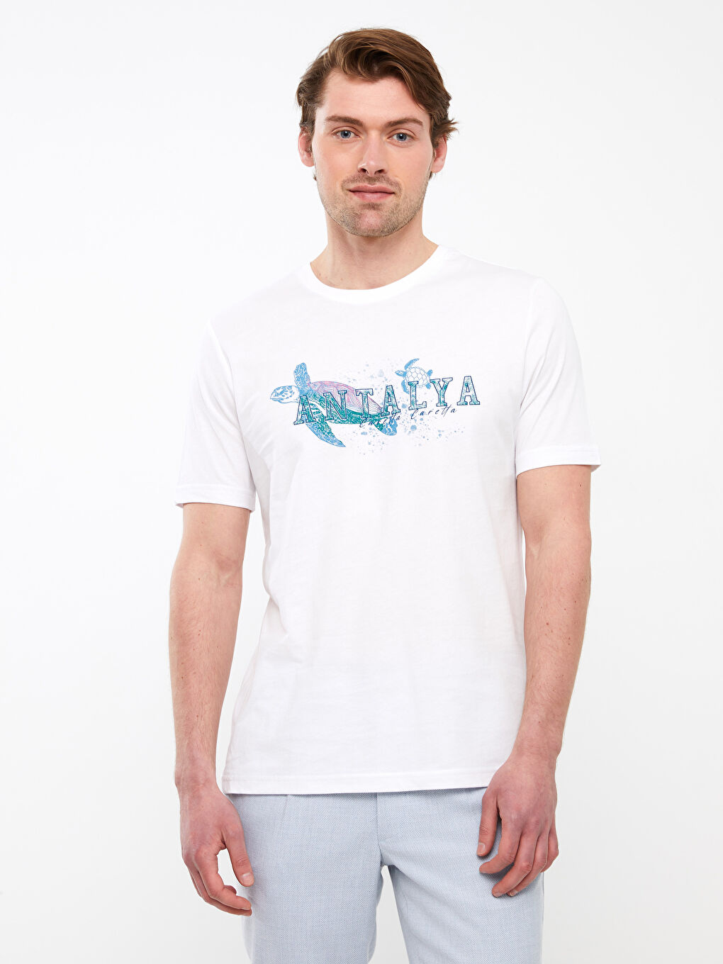 SOUTHBLUE Crew Neck Short Sleeve Antalya Printed Jersey Men's T-Shirt -S3IN43Z8-Q6K