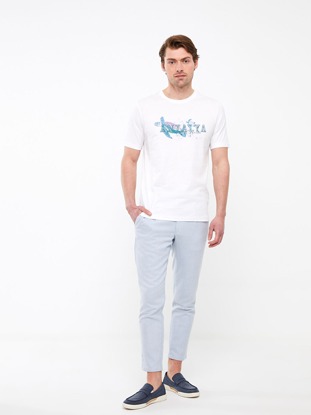SOUTHBLUE Crew Neck Short Sleeve Antalya Printed Jersey Men's T-Shirt -S3IN43Z8-Q6K