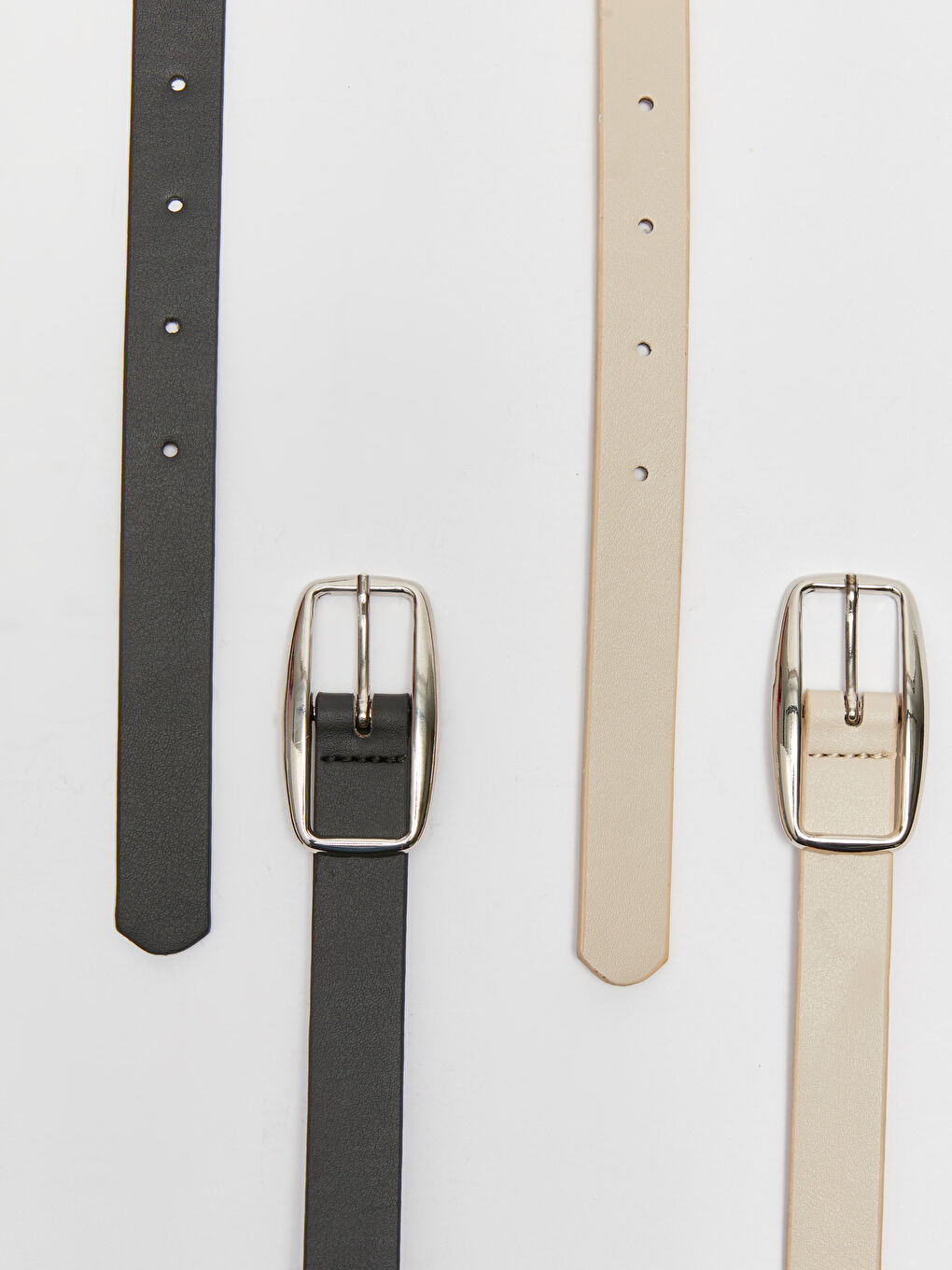 Siyah Deri Görünümlü Kadın Kemer 2'li-4