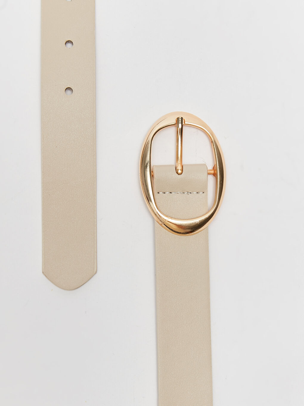 Bej Deri Görünümlü Kadın Kemer-2