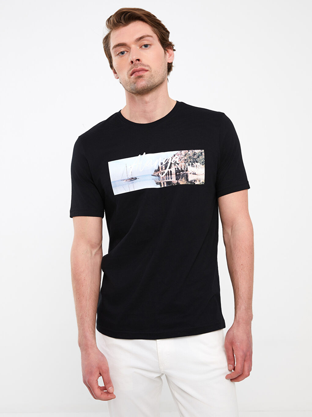 Crew Neck Short Sleeve Alanya Printed Jersey Men's T-Shirt-1