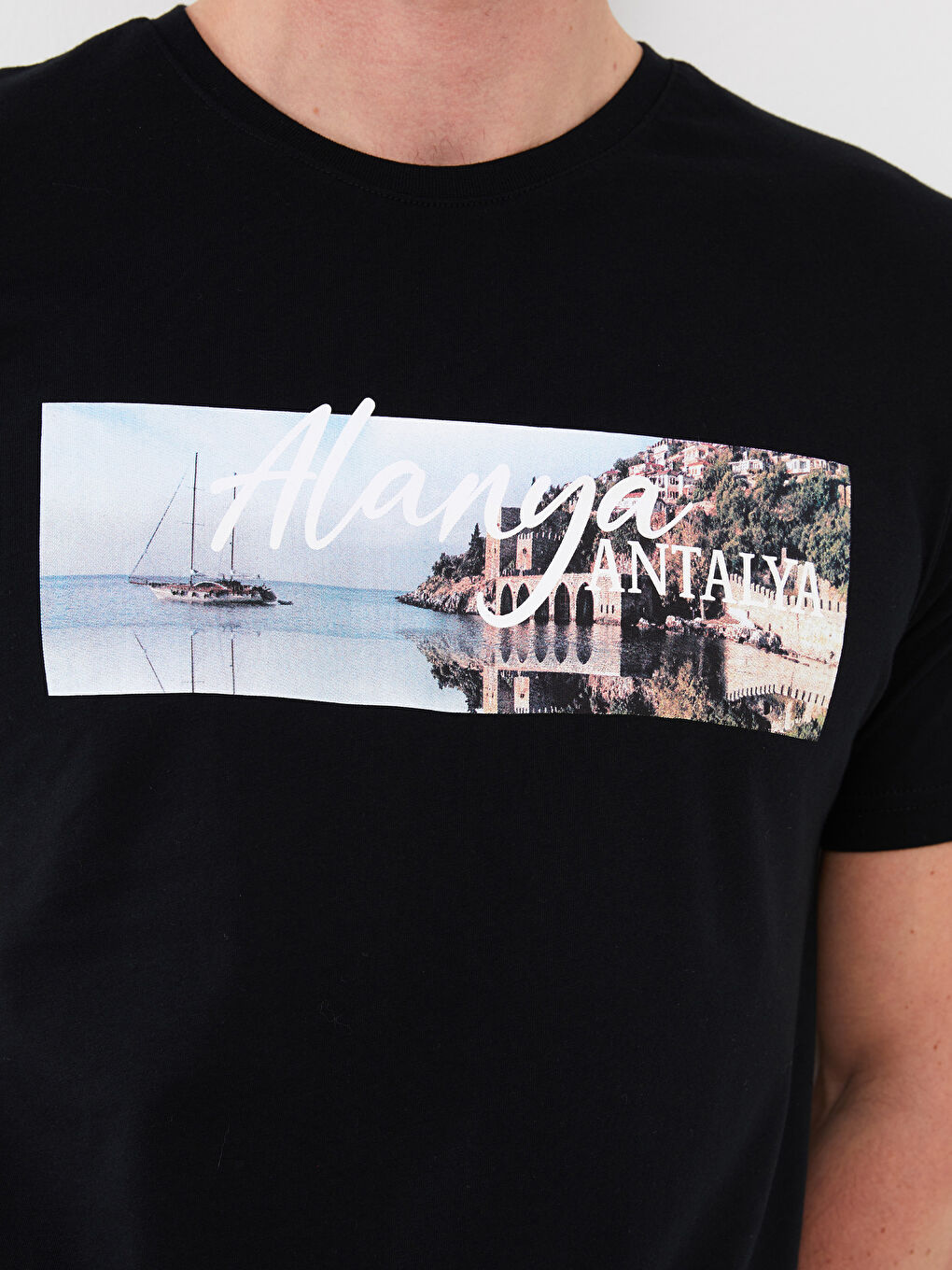 Crew Neck Short Sleeve Alanya Printed Jersey Men's T-Shirt-3