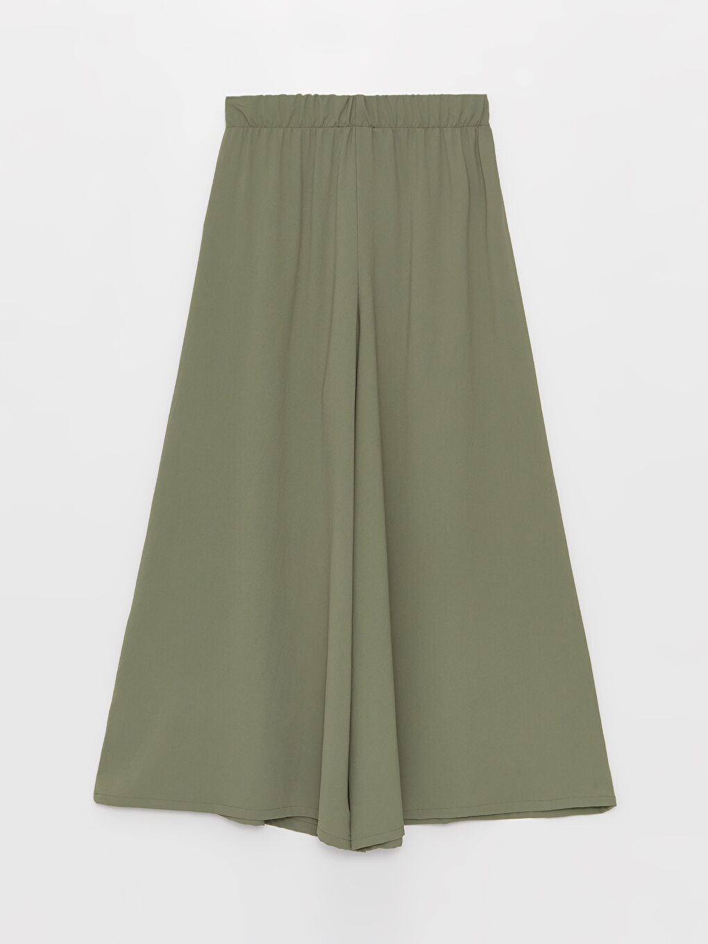 Women's Elasticated Waist Plain Overlay Pants-5