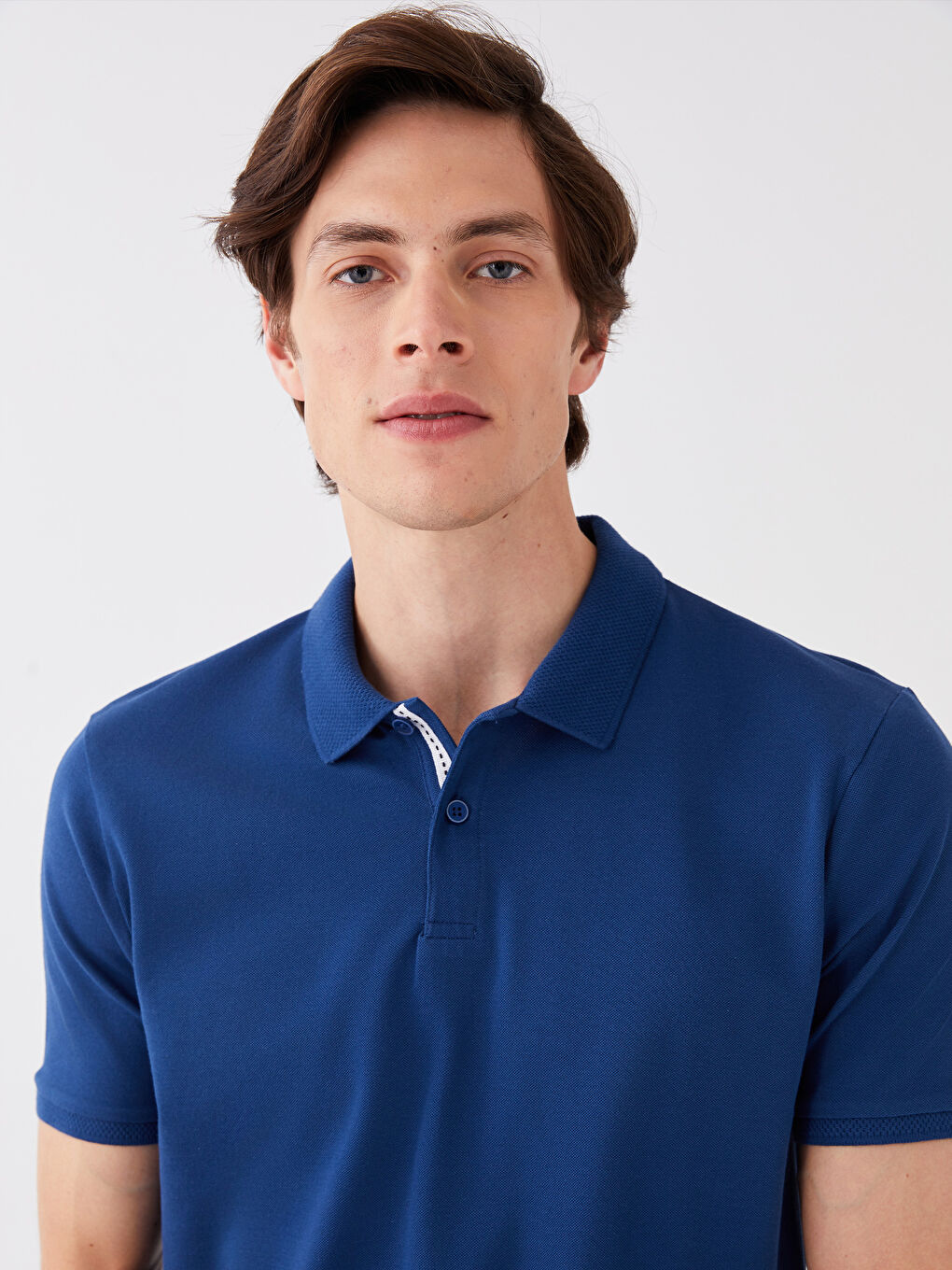 T-shirt en piqué à manches courtes et col polo pour homme-1