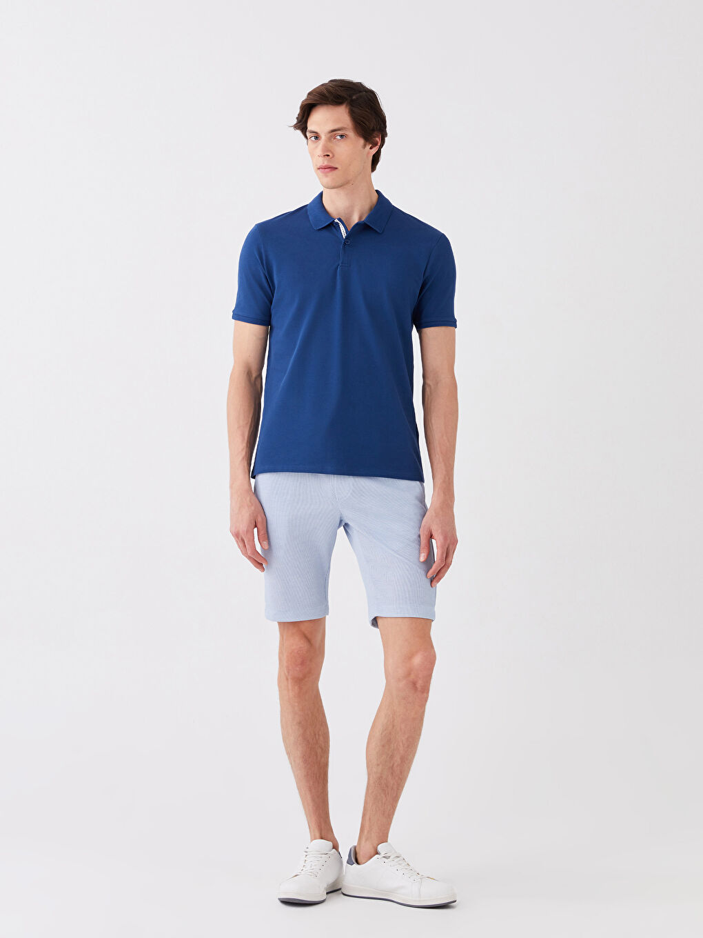 T-shirt en piqué à manches courtes et col polo pour homme-2