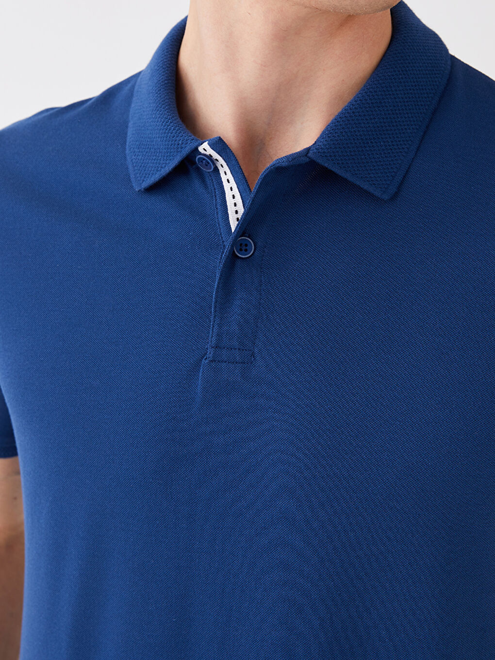 T-shirt en piqué à manches courtes et col polo pour homme-3