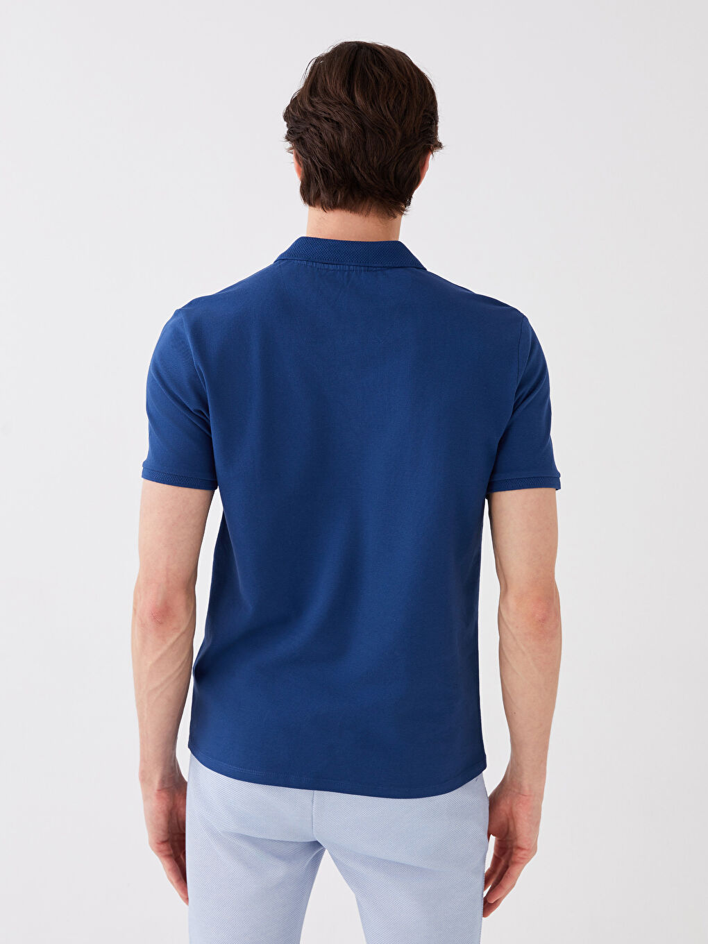 T-shirt en piqué à manches courtes et col polo pour homme-4
