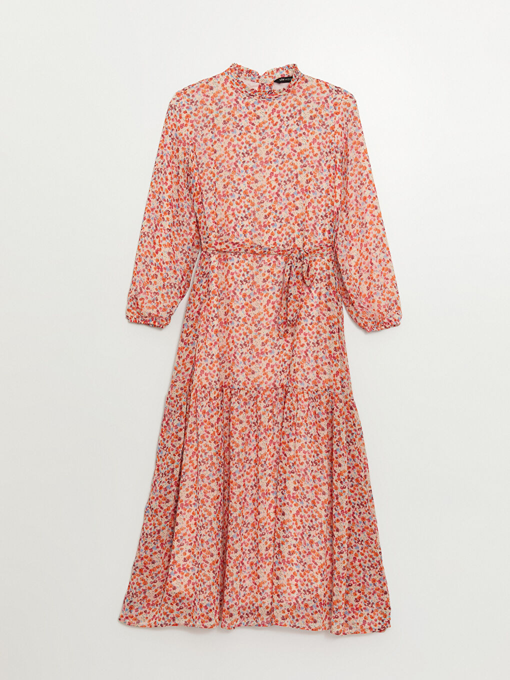 Stand Collar Floral Long Sleeve Women's Dress -S3IO19Z8-LT9