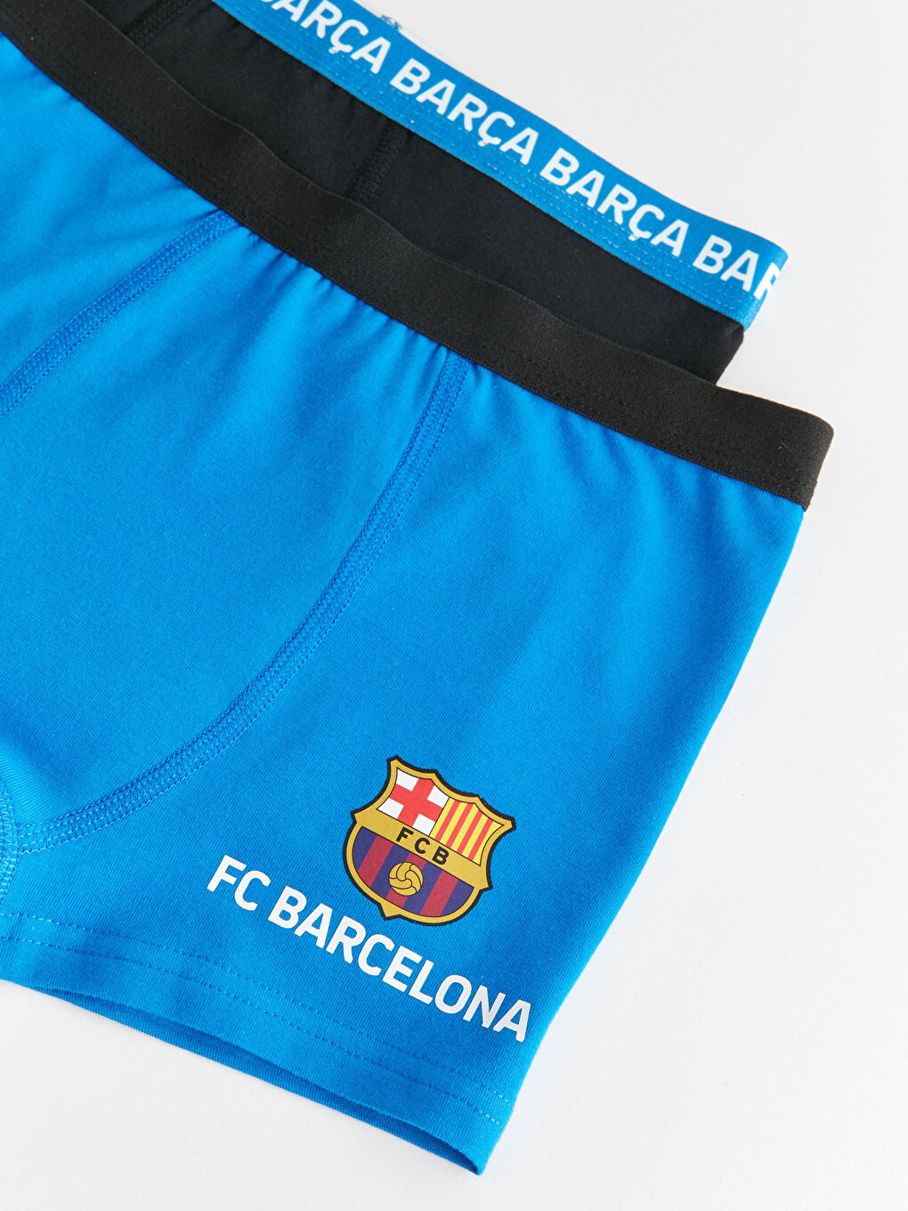 Mavi Barcelona Baskılı Pamuklu Erkek Çocuk Boxer 2'li-2