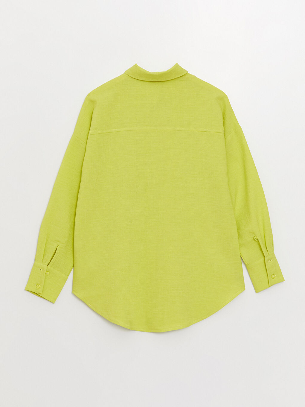 قميص تونيك سادة كم طويل أوفراسايز لمسة كتان للسيدات-6