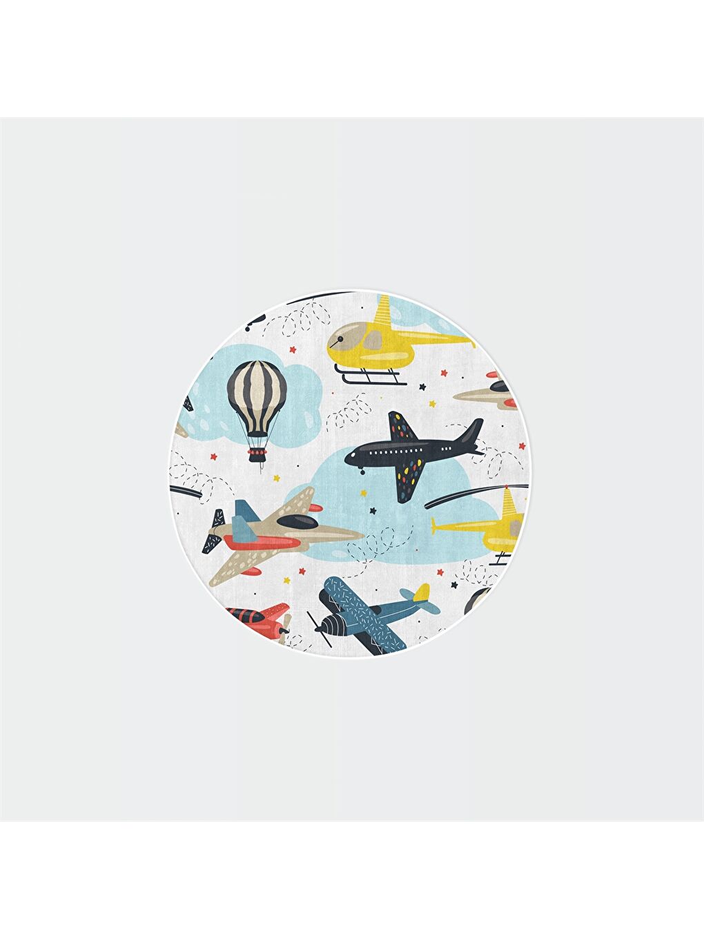 Karışık Desenli Yuvarlak Halı 80x80 cm-1