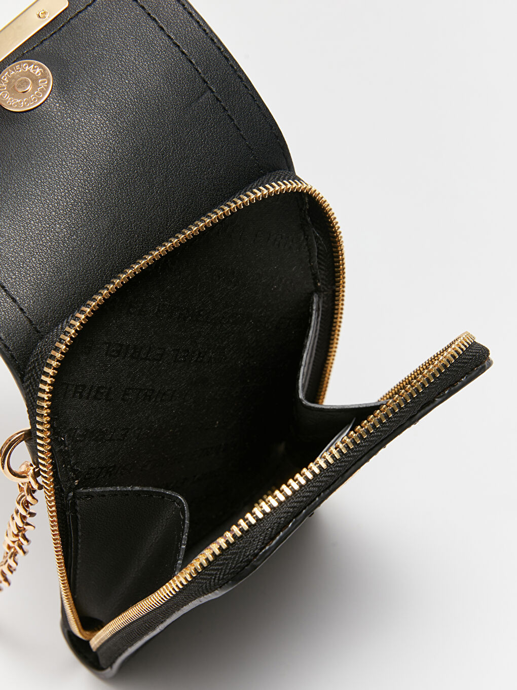 Siyah Deri Görünümlü Kadın Telefon Çantası-6