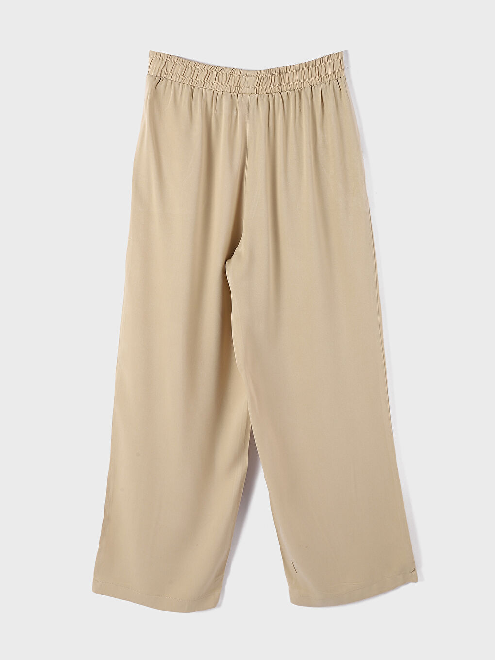 Elasticated Waist Plain Wide Leg Women's Trousers-1