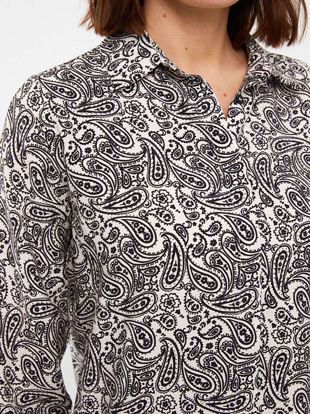 Siyah Desenli Kadın Gömlek Tunik-3