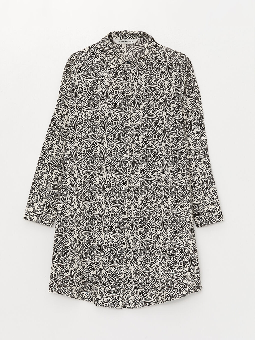 Siyah Desenli Kadın Gömlek Tunik-5