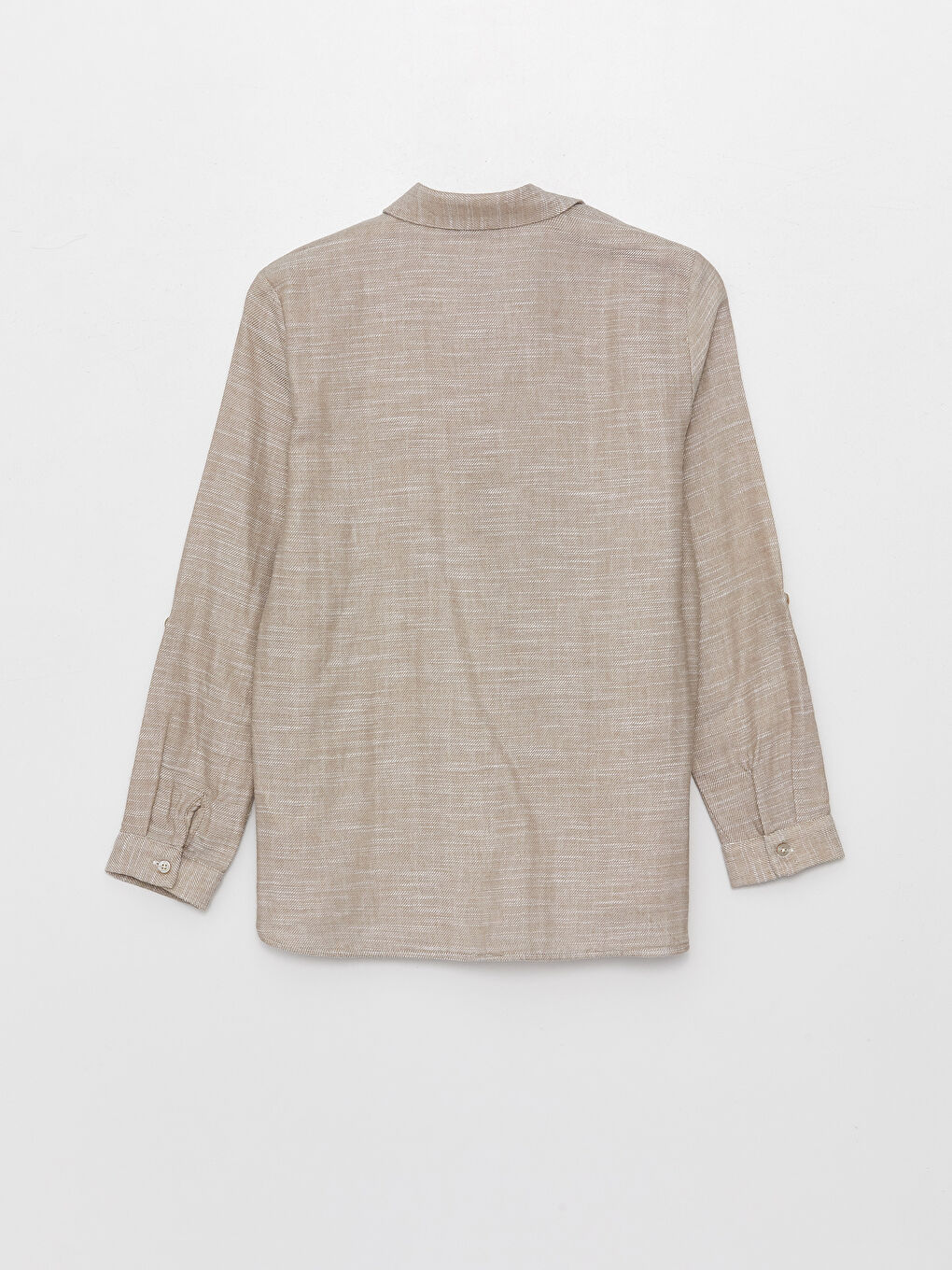 Bej Desenli Uzun Kollu Kadın Gömlek-6