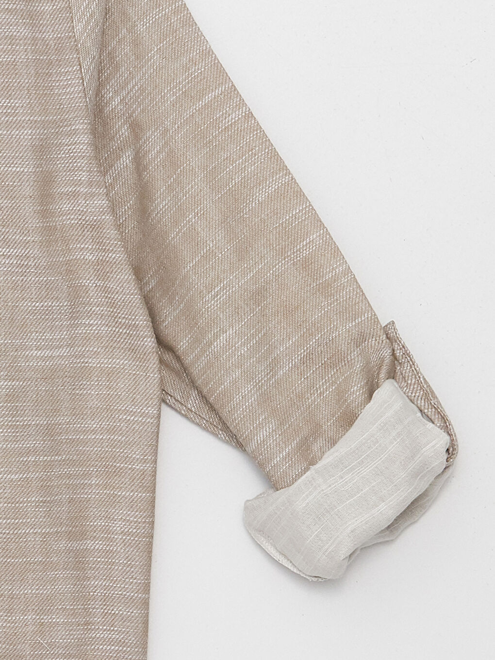 Bej Desenli Uzun Kollu Kadın Gömlek-7