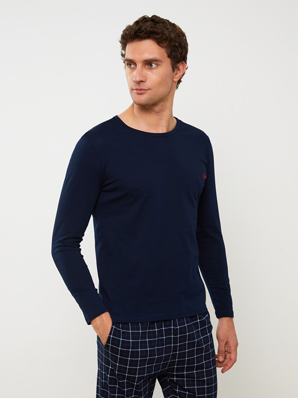 Lacivert Standart Kalıp Erkek Pijama Takımı-1