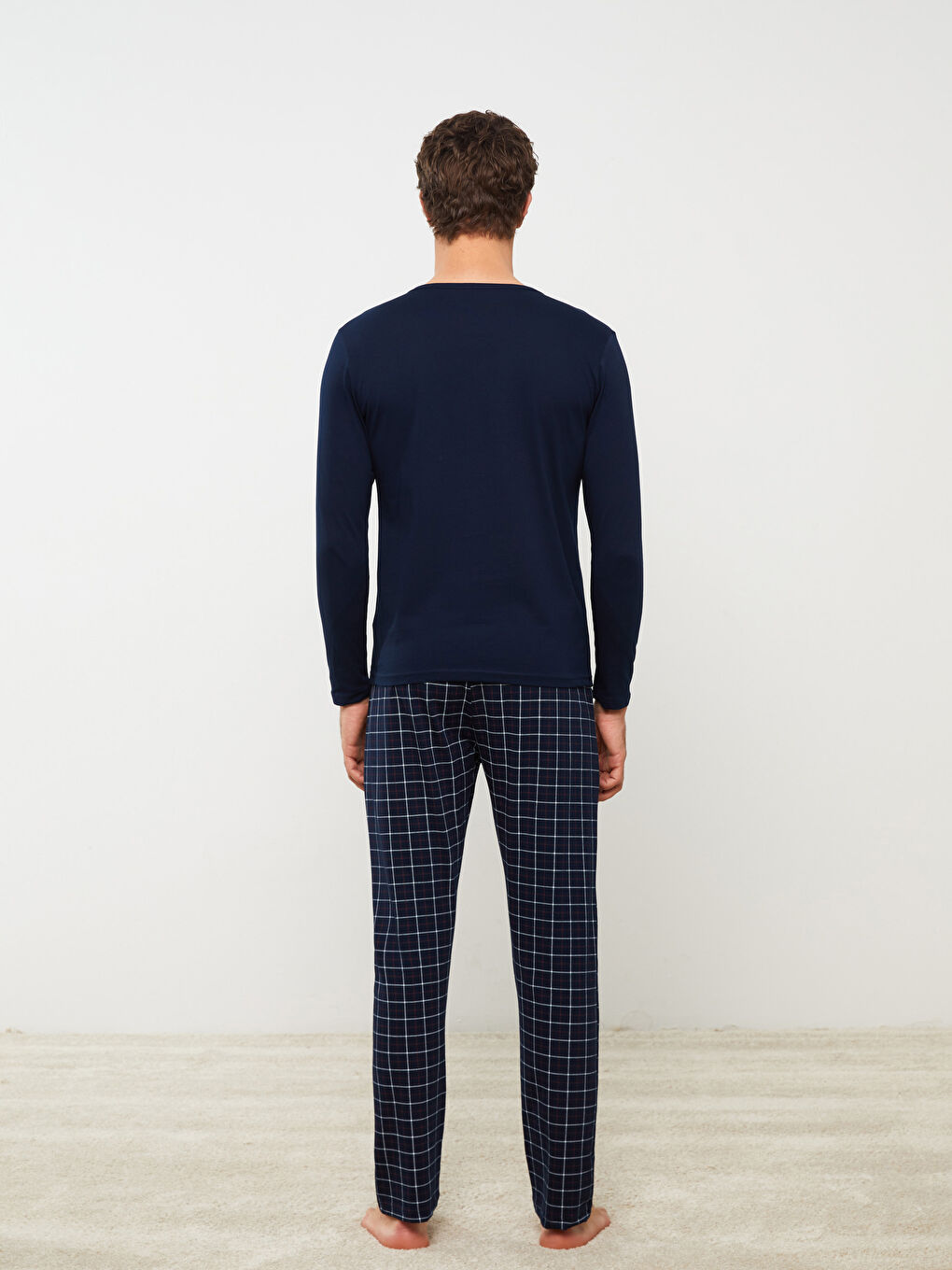 Lacivert Standart Kalıp Erkek Pijama Takımı-4