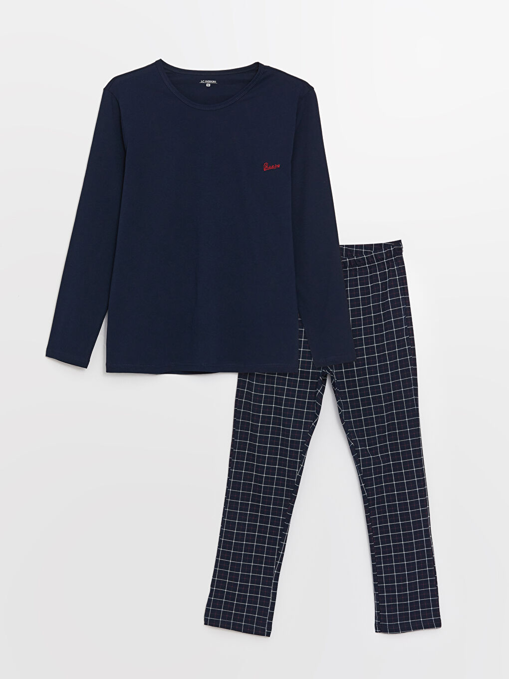 Lacivert Standart Kalıp Erkek Pijama Takımı-5