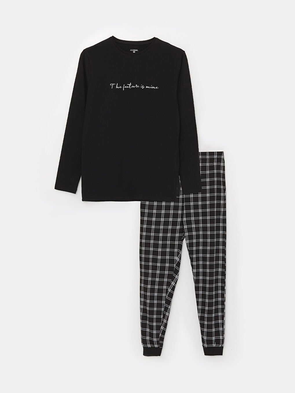 Siyah Standart Kalıp Erkek Pijama Takımı-5