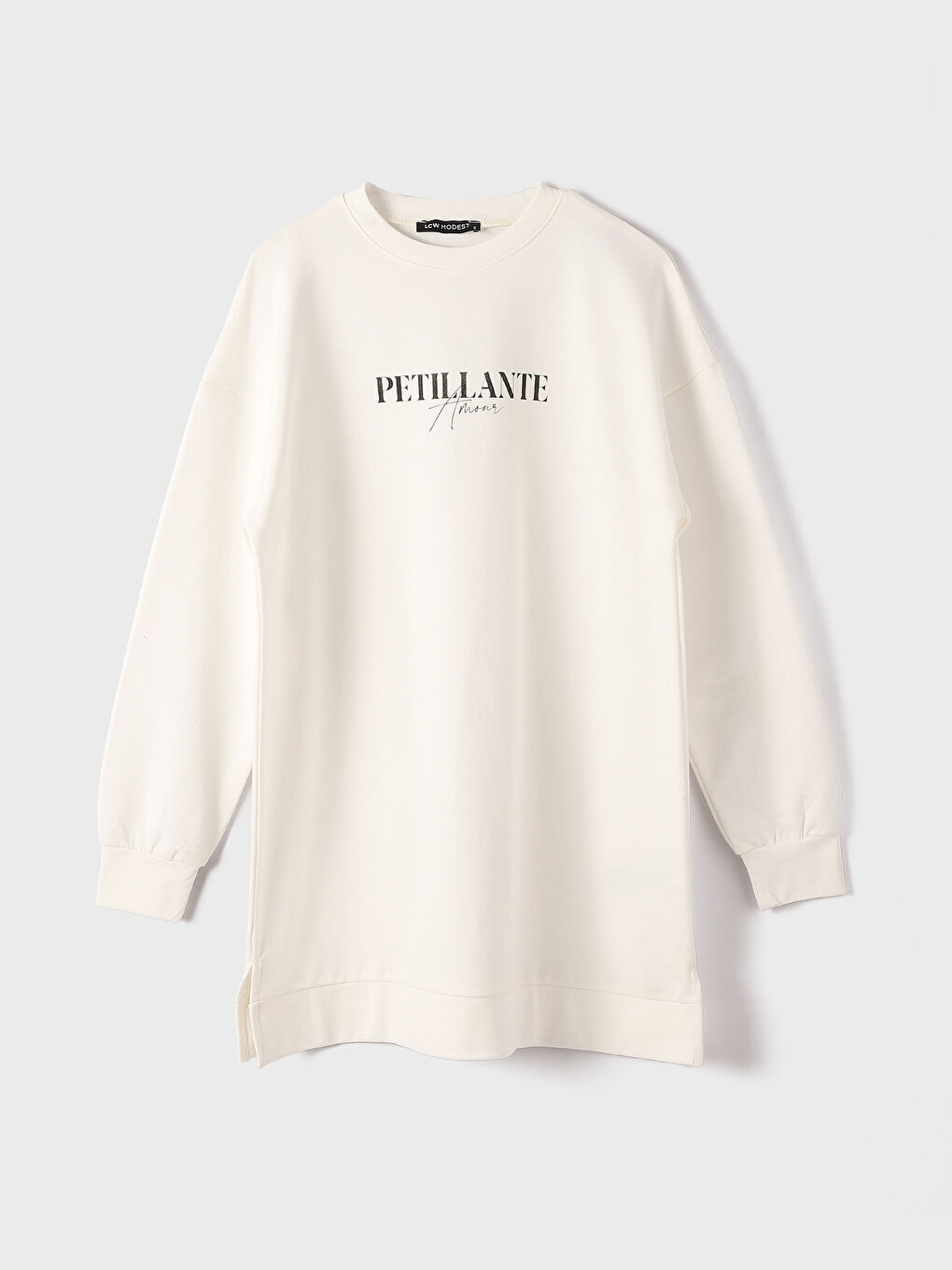 تونيك سويتشيرت مطبوع بياقة دائرية للسيدات