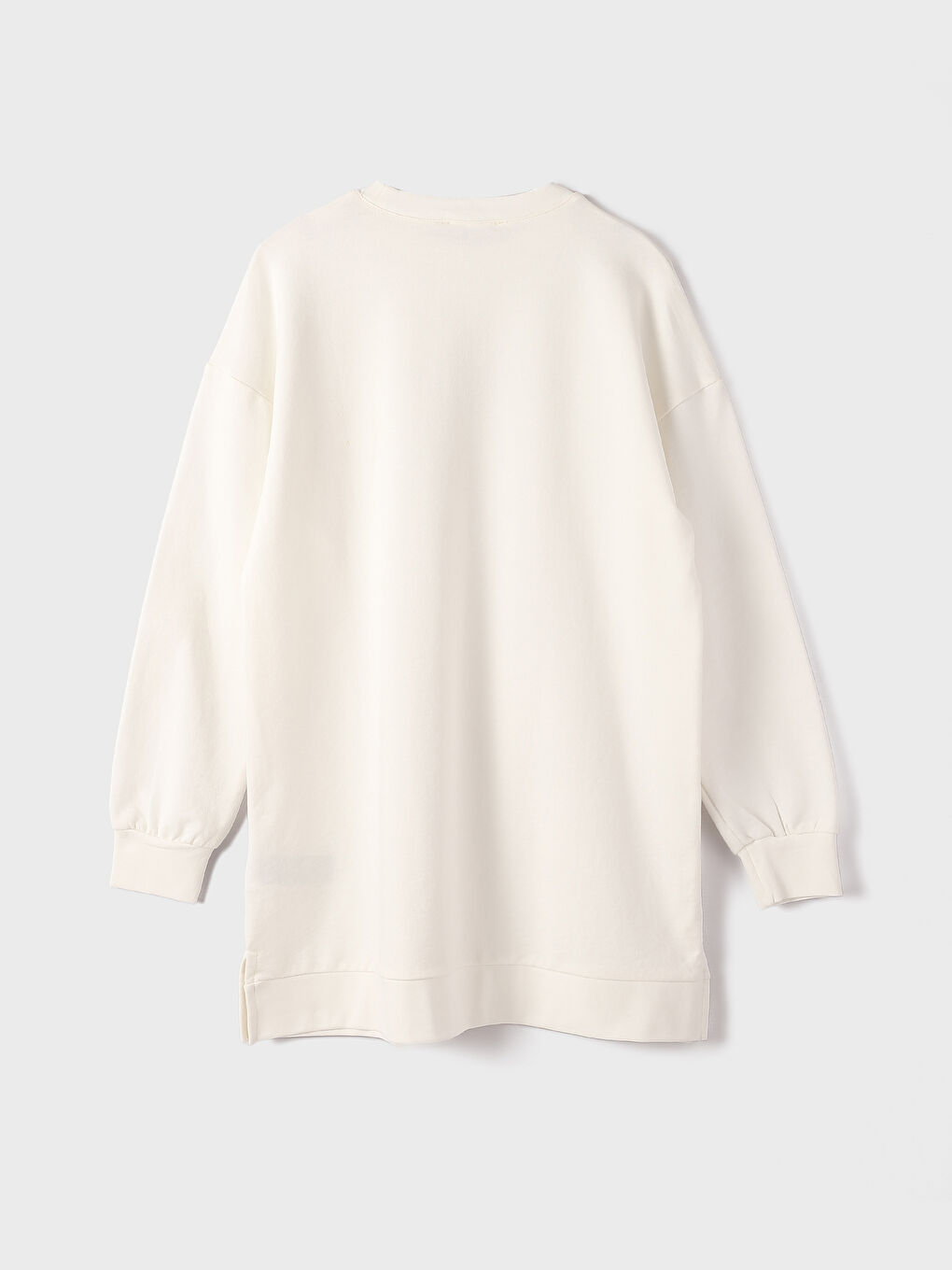 تونيك سويتشيرت مطبوع بياقة دائرية للسيدات-2