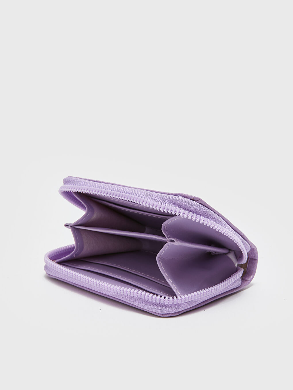 Lila Deri Görünümlü Kroko Desenli Kadın Cüzdan-2