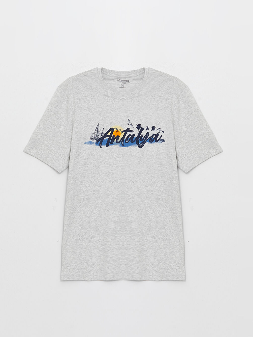 تيشيرت ياقة دائرية كم قصير مطبوع أنطاليا جيرسي للرجال-5