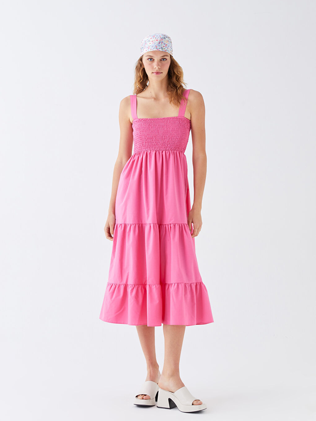 Beyaz Desenli Kadın Bandana-1