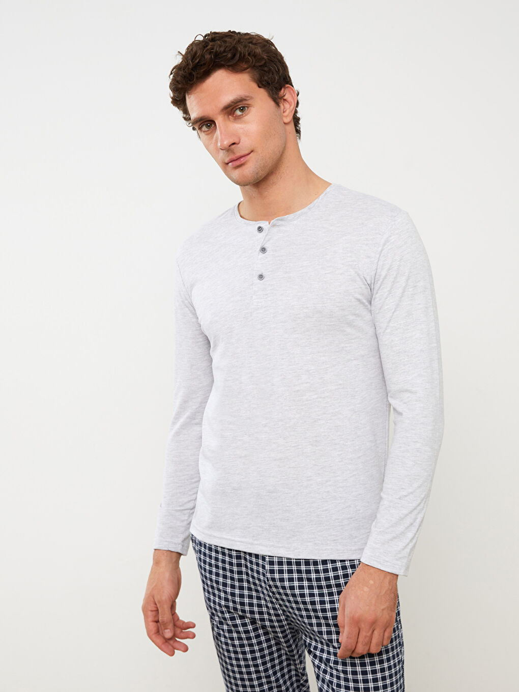 Regular Fit Plaid Men's Pyjama Set