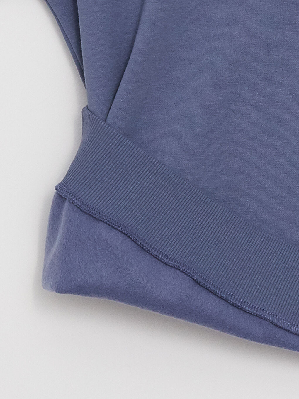 İndigo Bisiklet Yaka Baskılı Erkek Kalın Sweatshirt-7