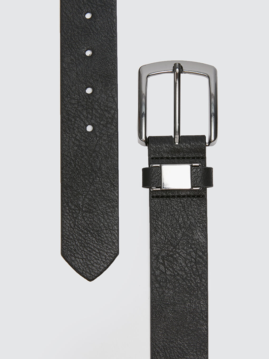 Siyah Deri Görünümlü Erkek Kemer-2