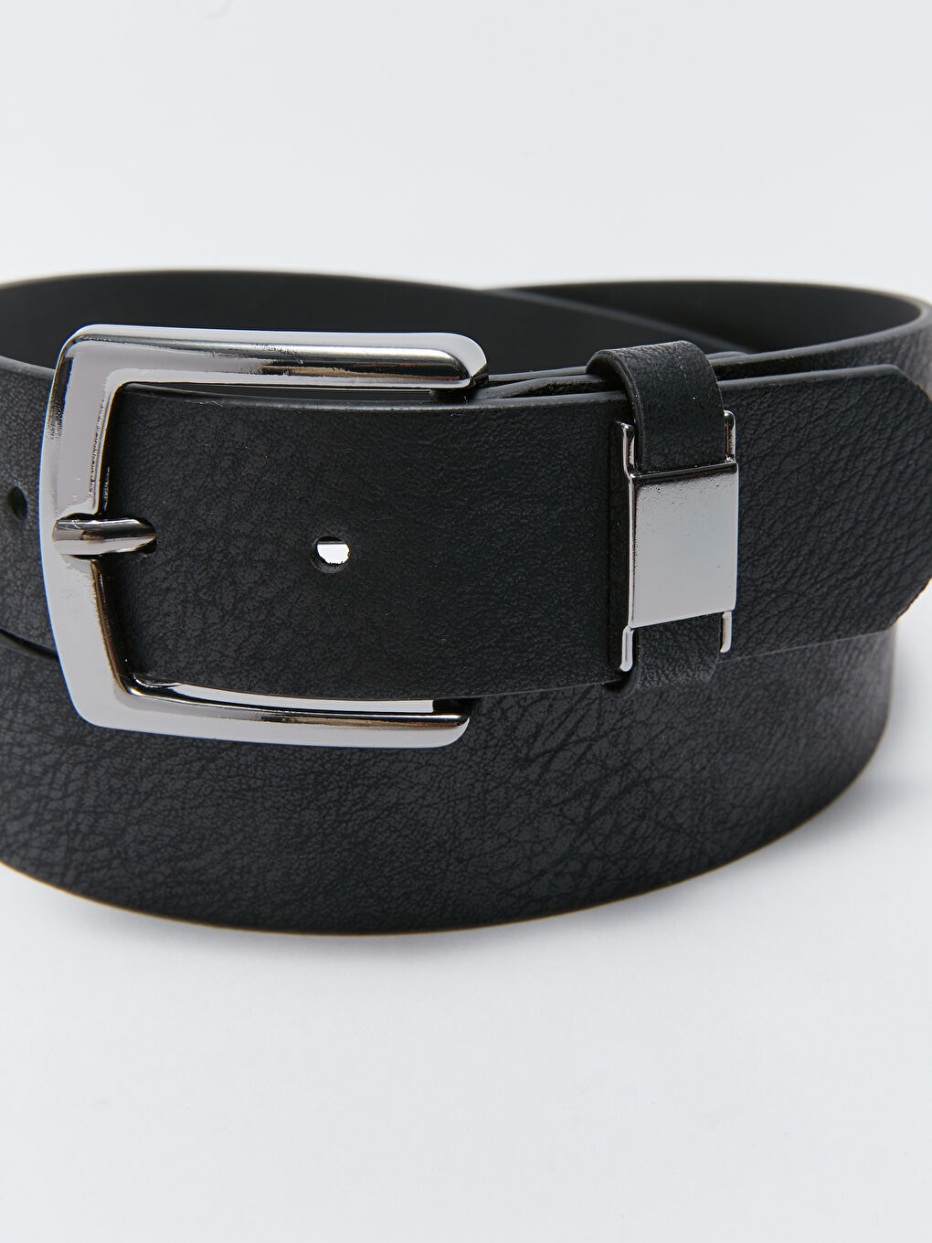 Siyah Deri Görünümlü Erkek Kemer-3