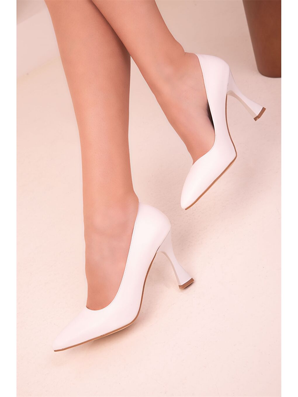 Beyaz Kadın Stiletto Ayakkabı-2