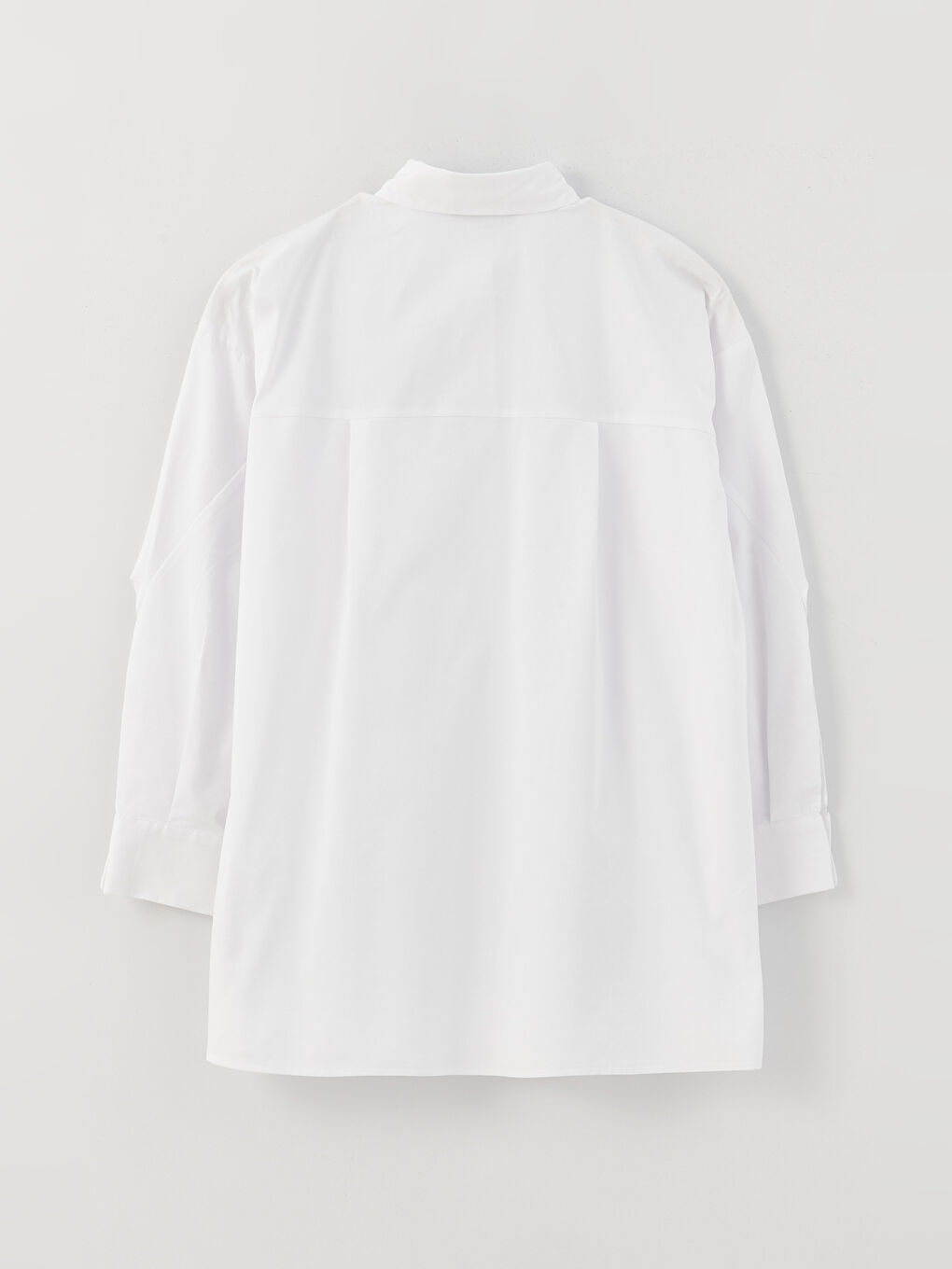 قميص تونيك سادة كم طويل واسع بوبلين للسيدات-6