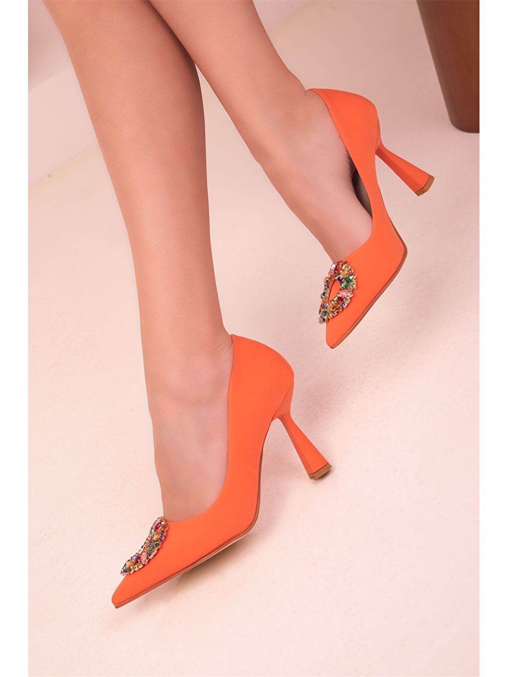 Turuncu Kadın Stiletto Ayakkabı