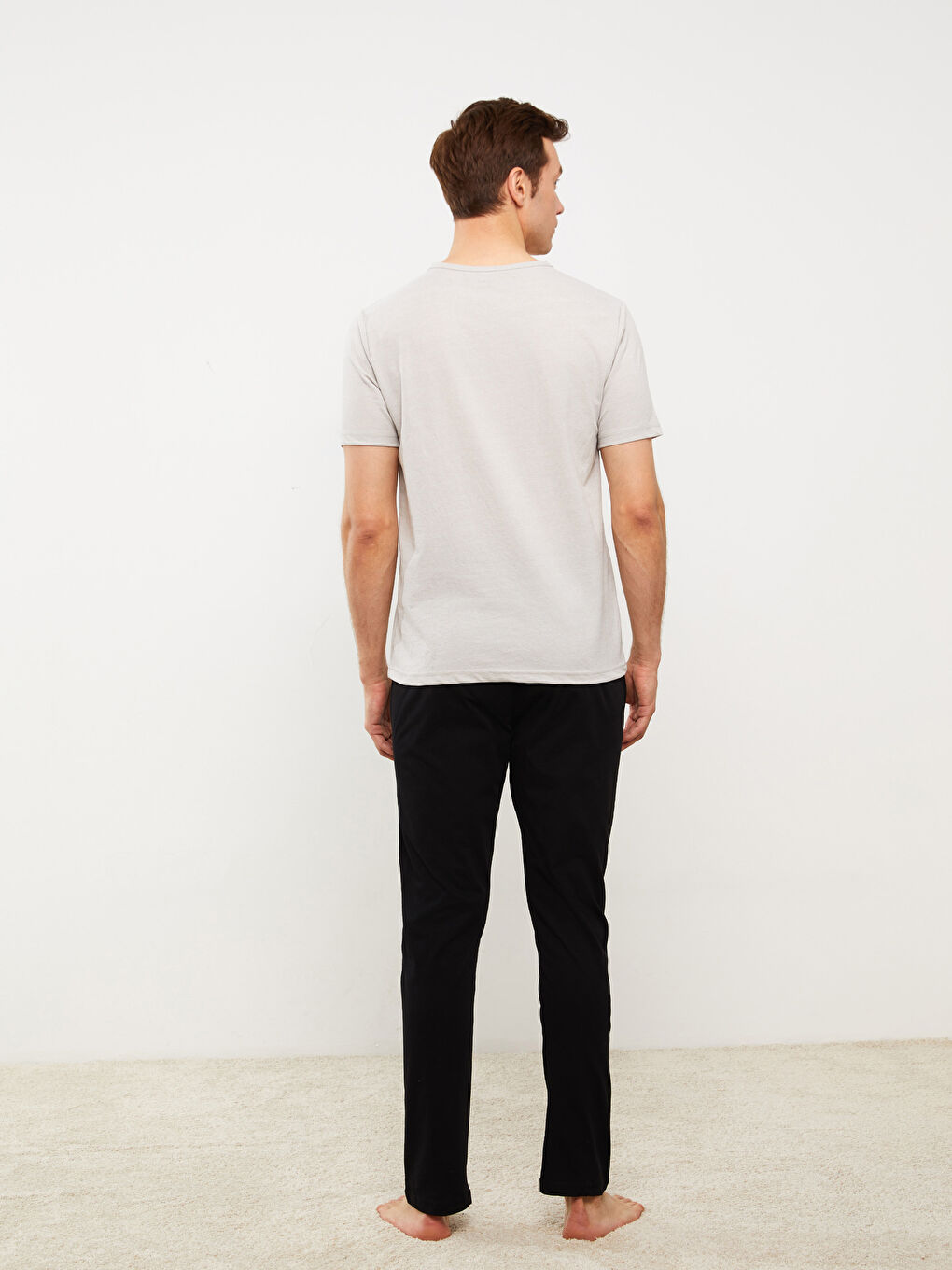 Siyah Standart Kalıp Erkek Pijama Takımı-4