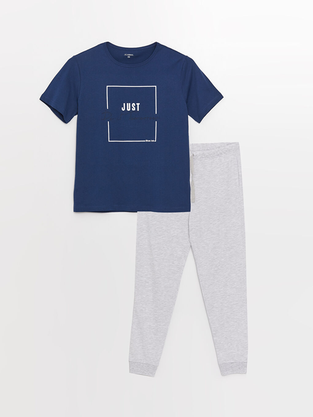 Lacivert Standart Kalıp Erkek Pijama Takımı-5