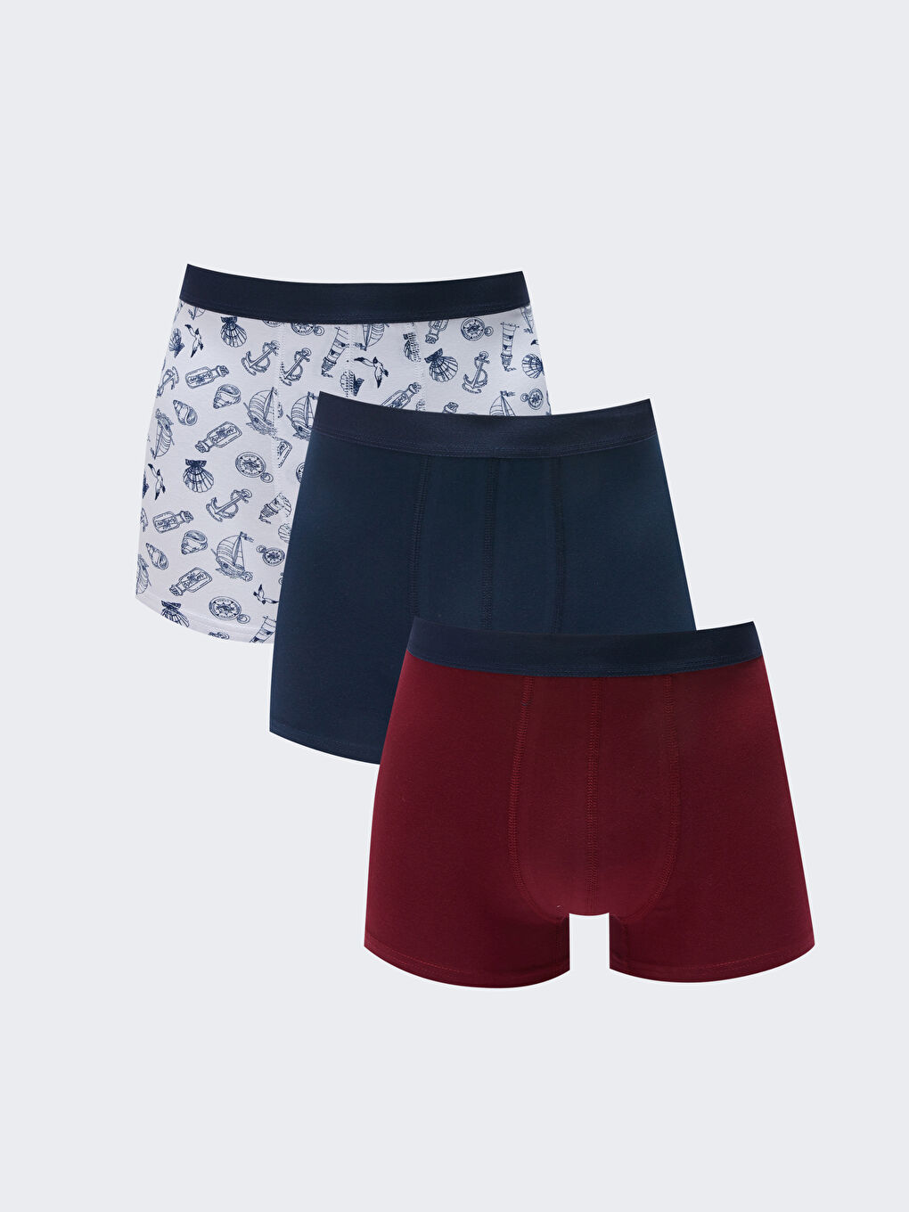 Beyaz Standart Kalıp Pamuklu Esnek Erkek Boxer 3'lü