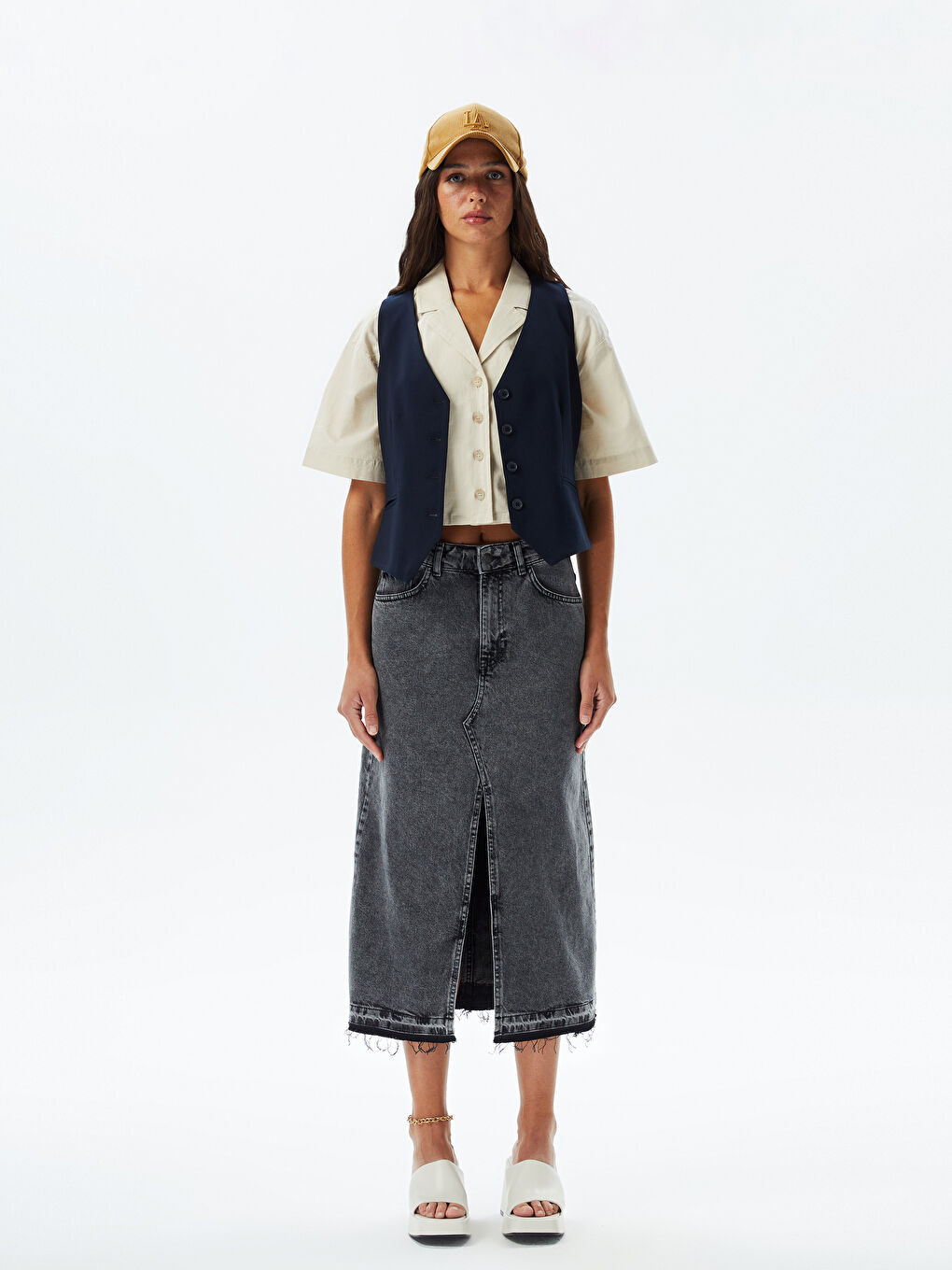 High Waist Tight Fit Women Jean Skirt -S3IQ81Z8-SUV