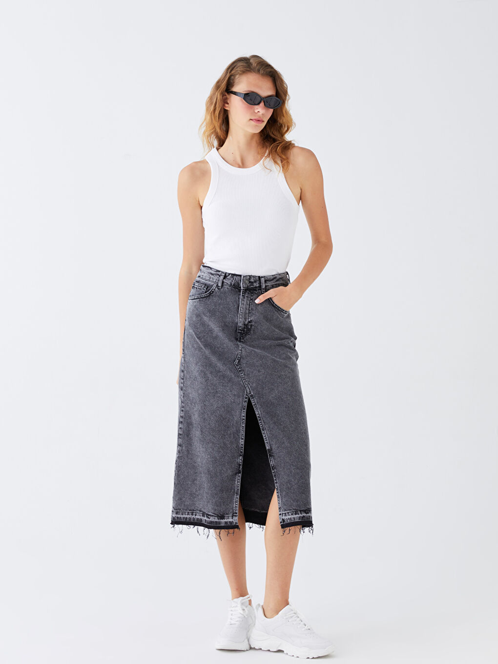 High Waist Tight Fit Women Jean Skirt -S3IQ81Z8-SUV