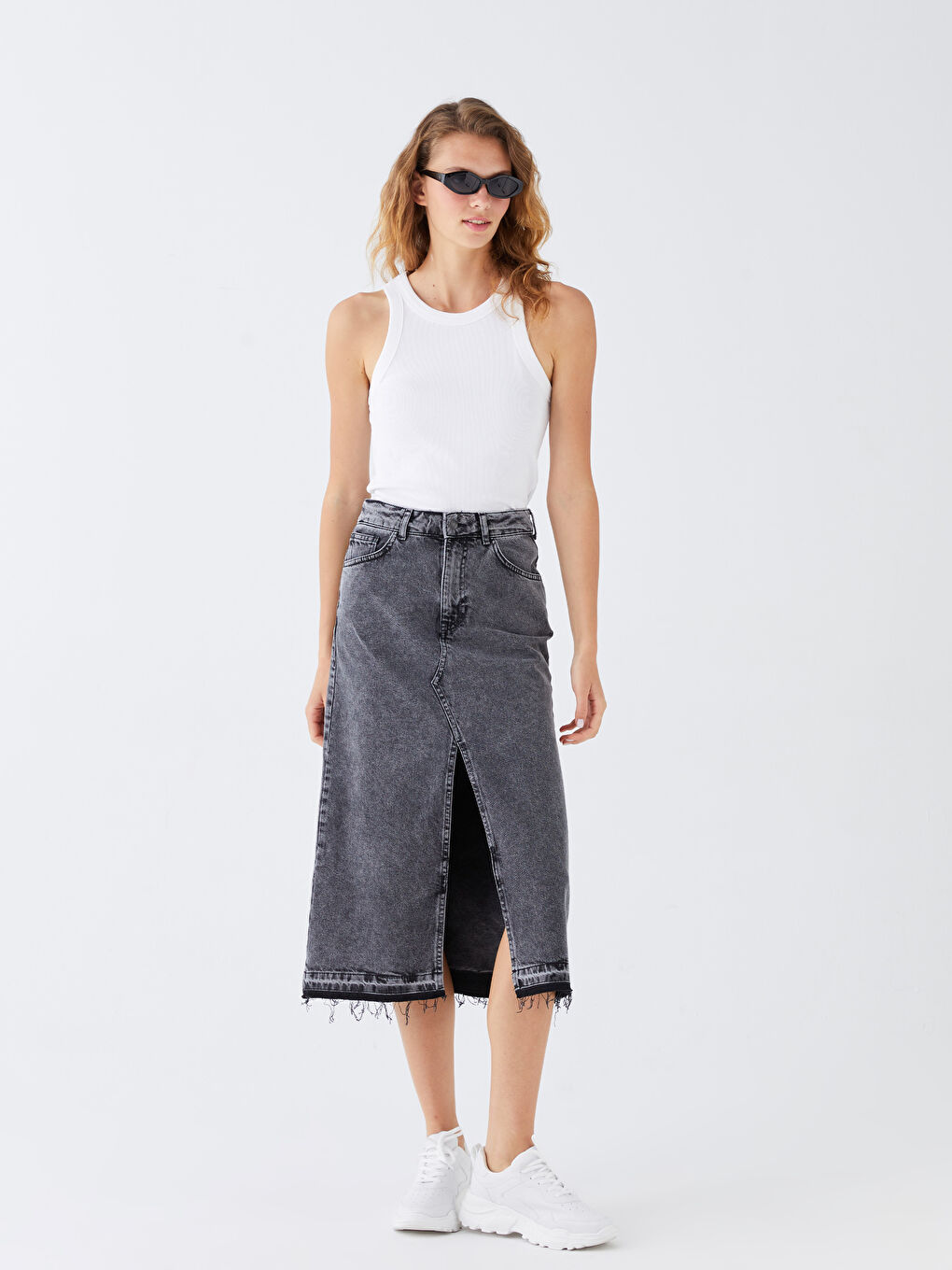 High Waist Tight Fit Women Jean Skirt -S3IQ81Z8-SUV