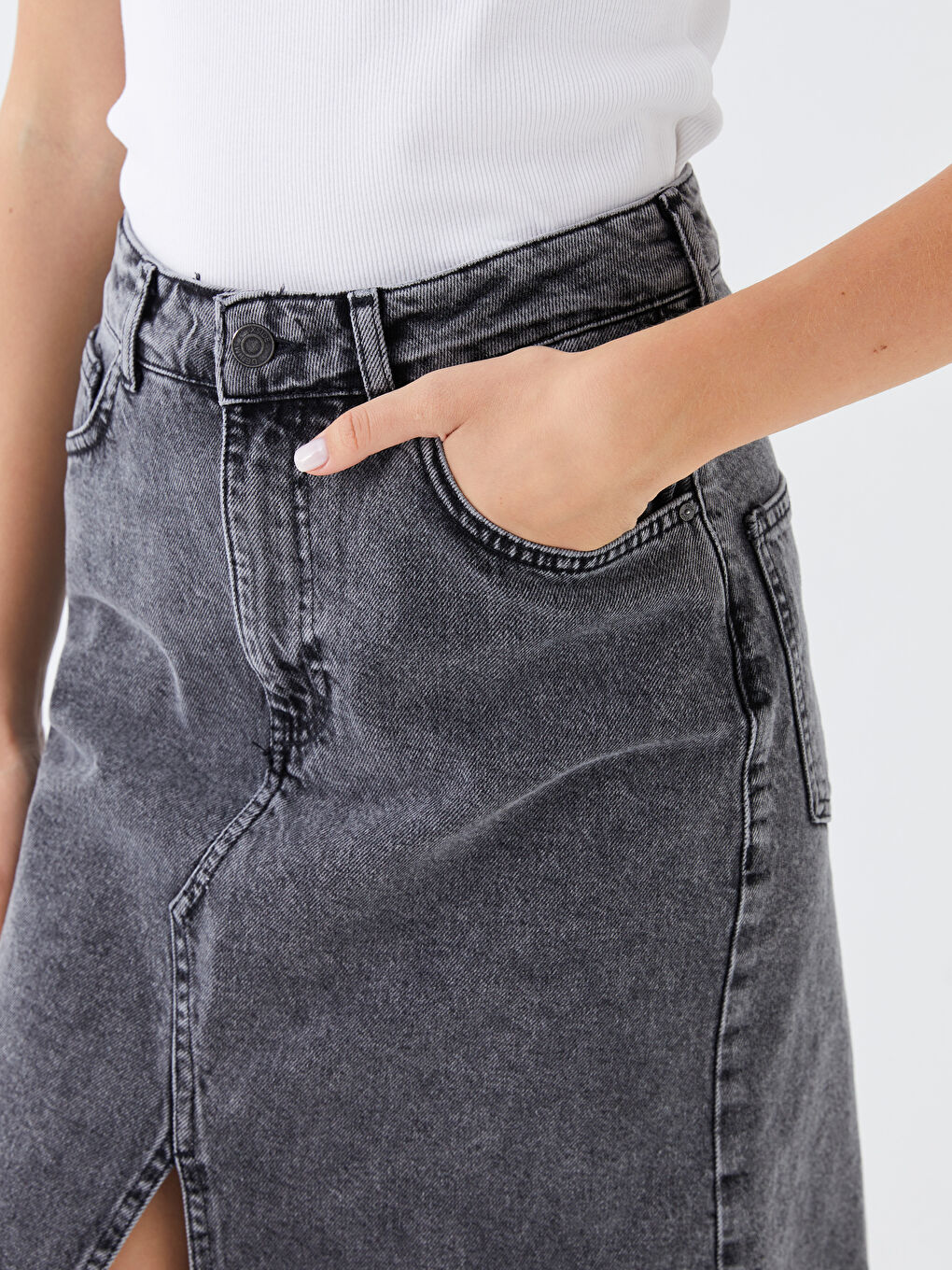 High Waist Tight Fit Women Jean Skirt -S3IQ81Z8-SUV