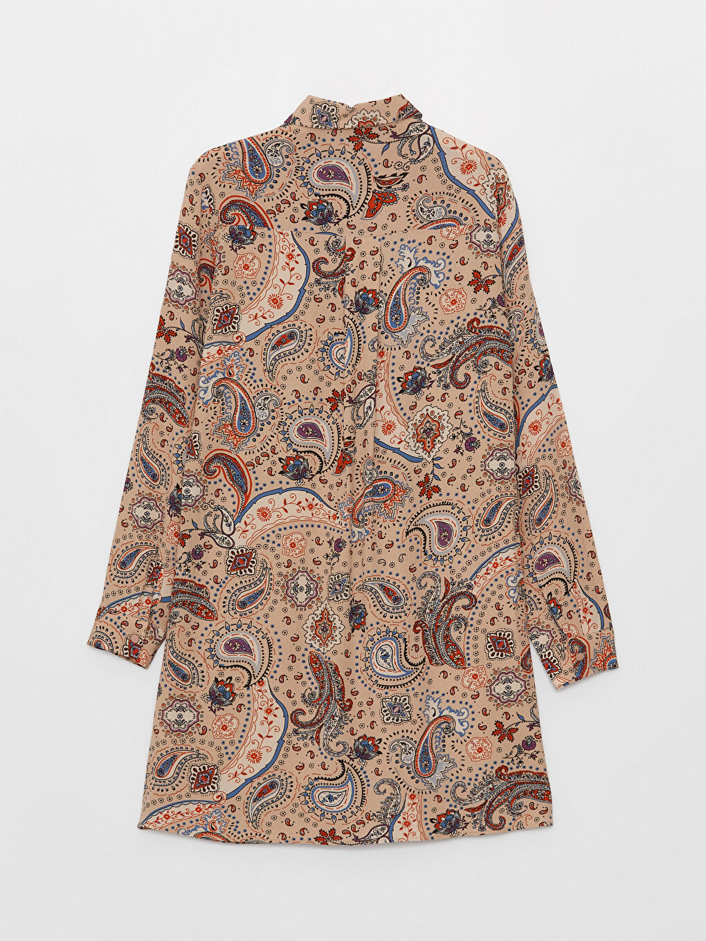 Bej Desenli Kadın Gömlek Tunik-6