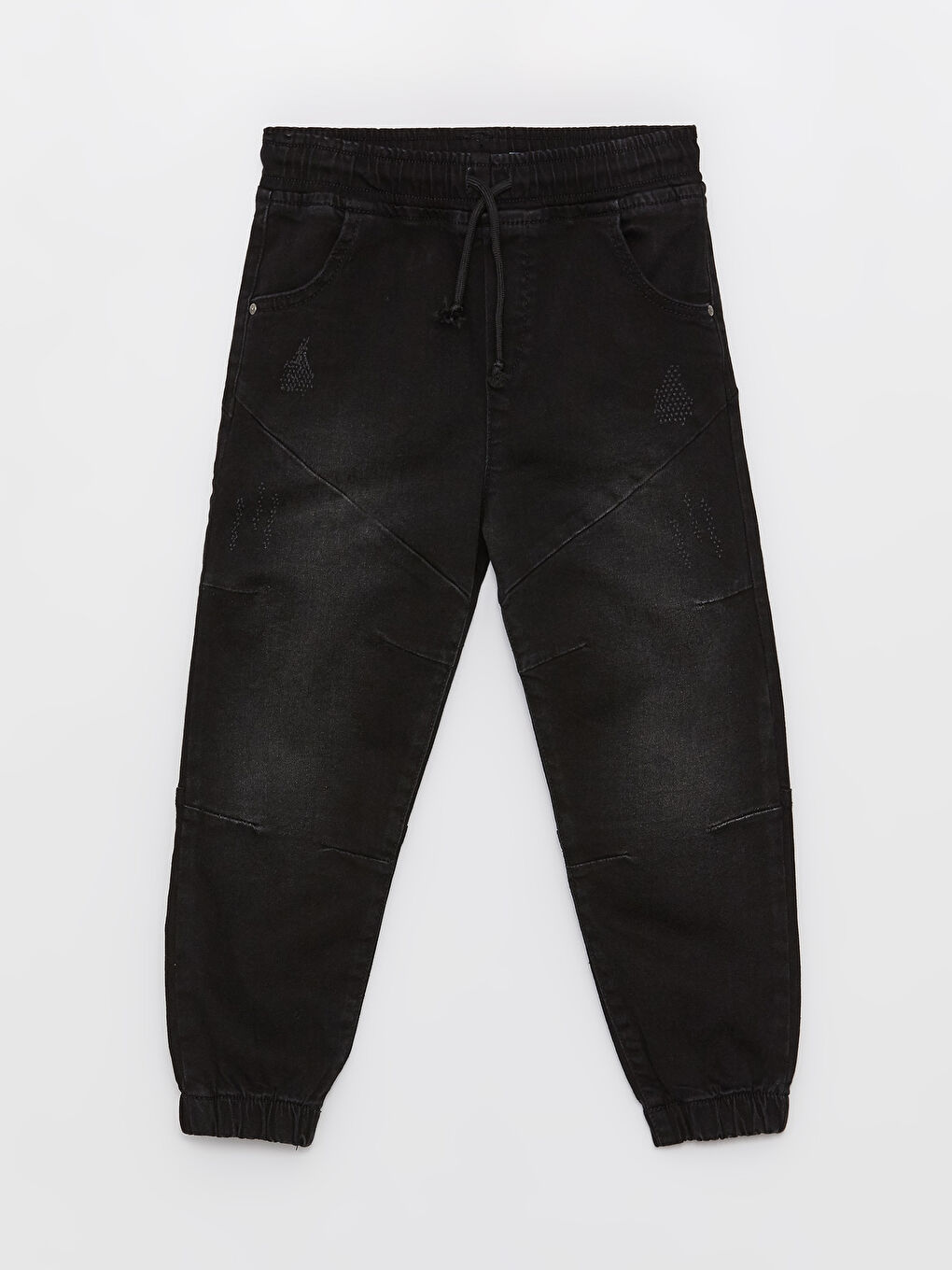Siyah Beli Lastikli Erkek Çocuk Jogger Jean Pantolon