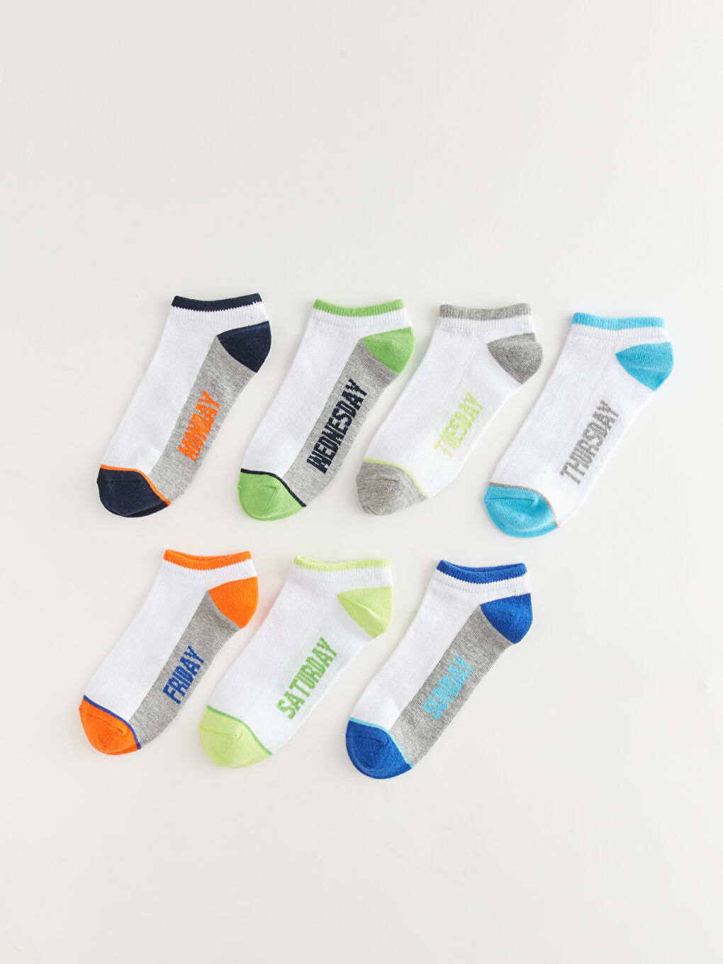 Patterned Boys' Trainer Socks 7 Pack