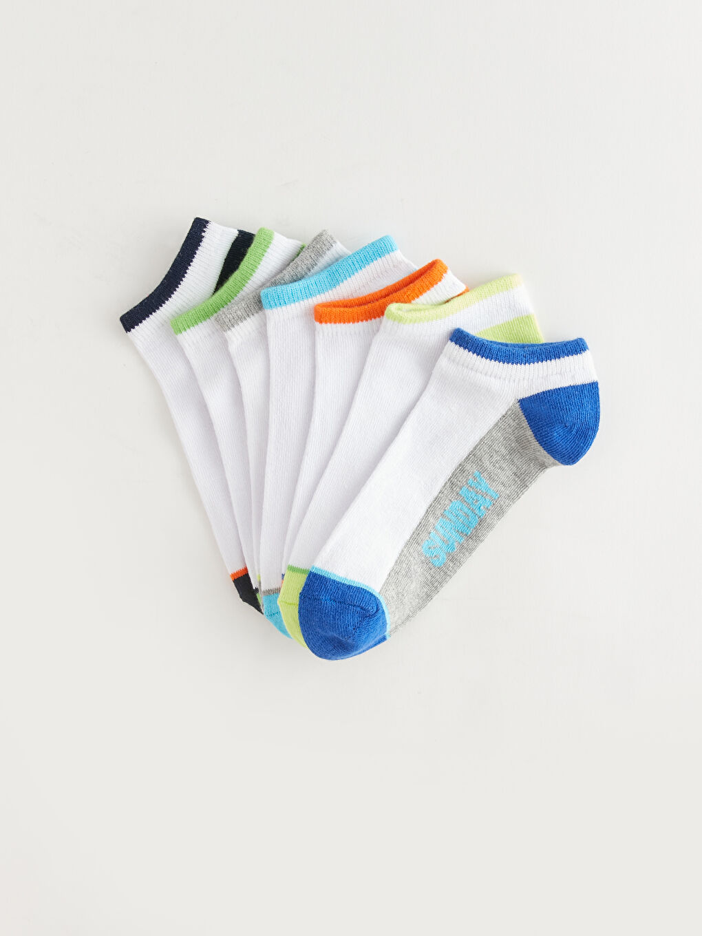 Patterned Boys' Trainer Socks 7 Pack-1