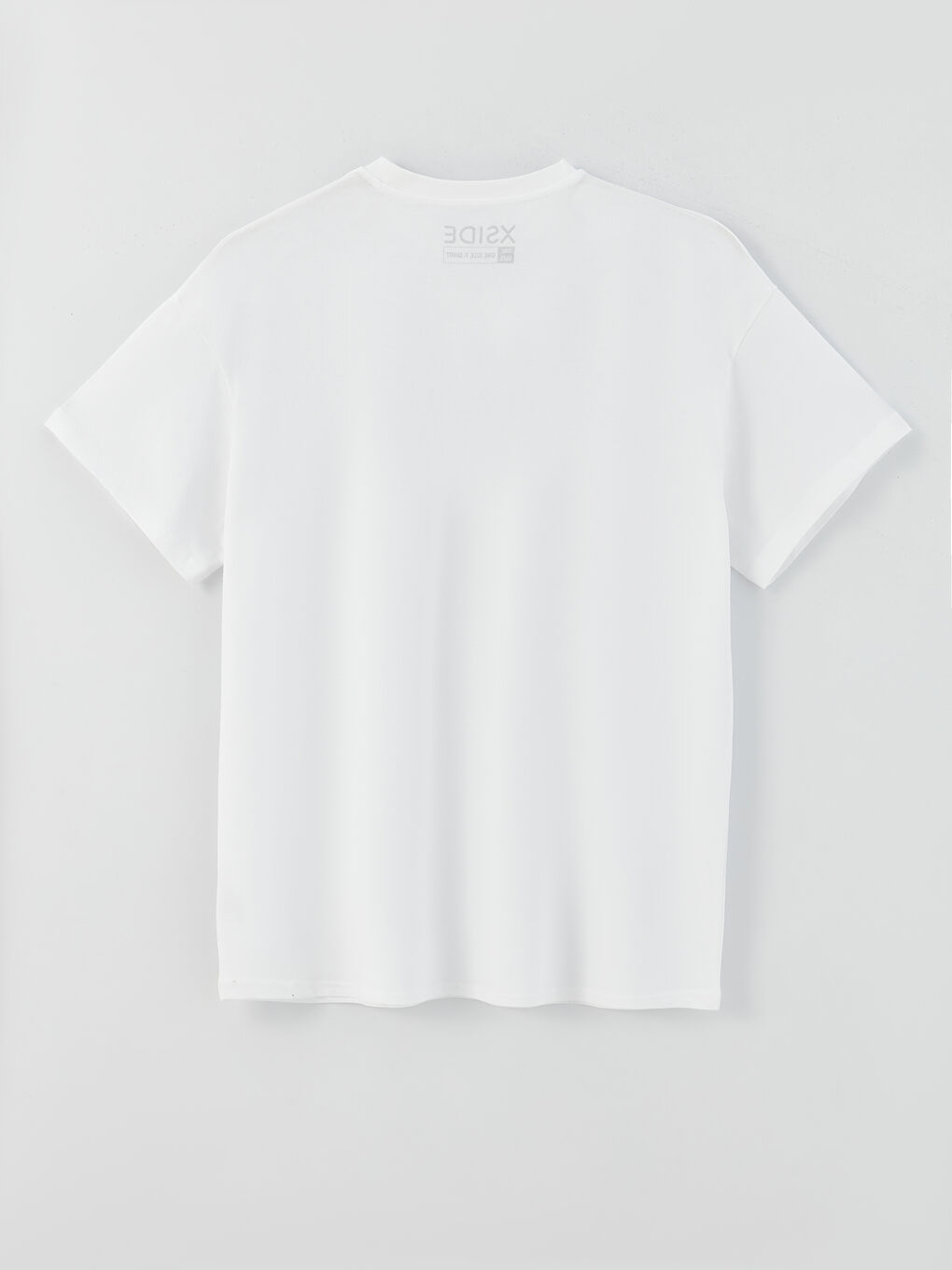 Beyaz Bisiklet Yaka Baskılı Kısa Kollu Kadın Tişört-6