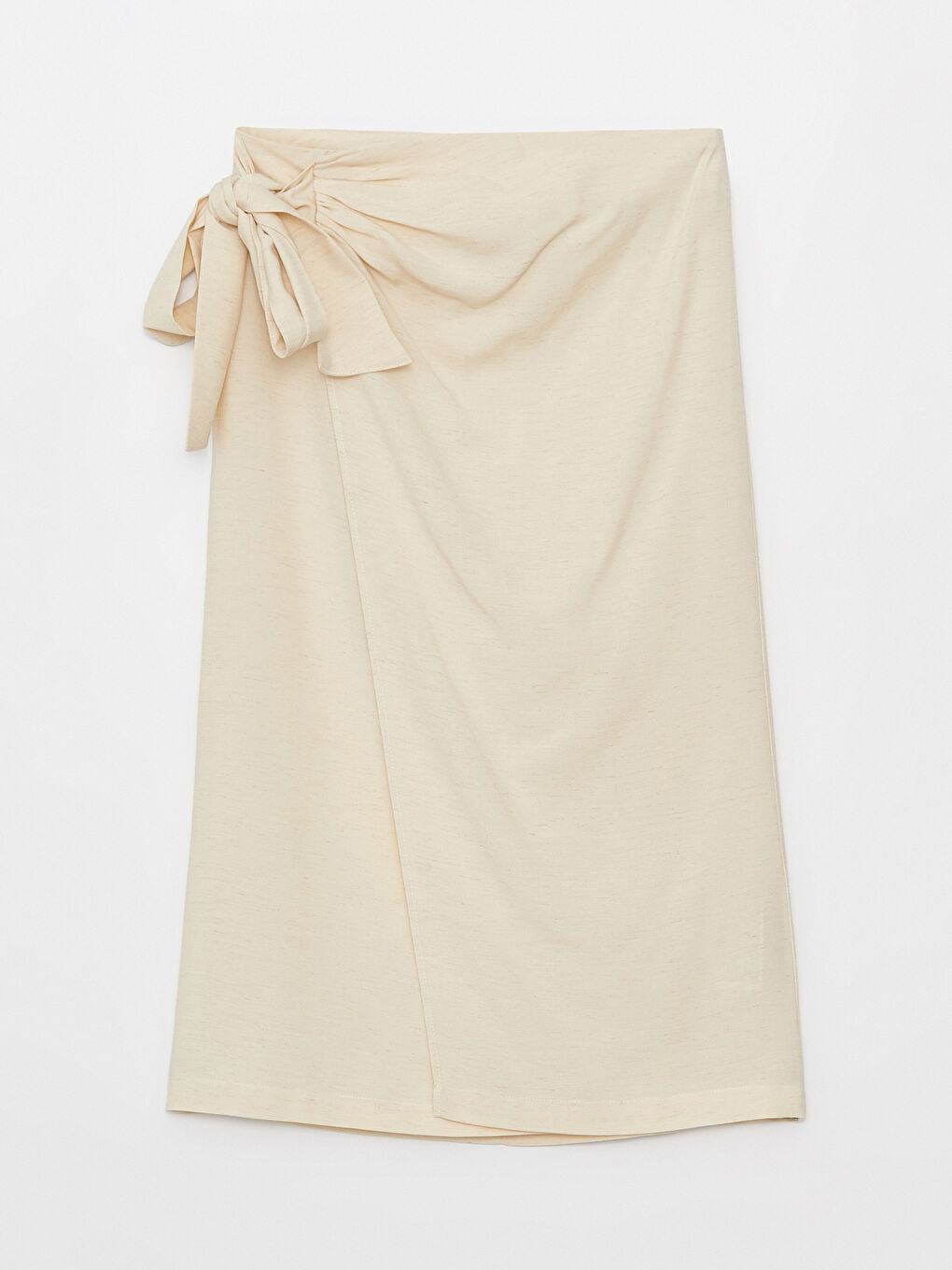 Tie Waist Straight Linen Blend Women's Skirt -S3IR60Z8-HVF